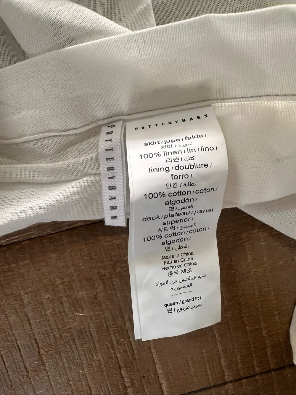 Pottery Barn Gray Linen Bed Skirt